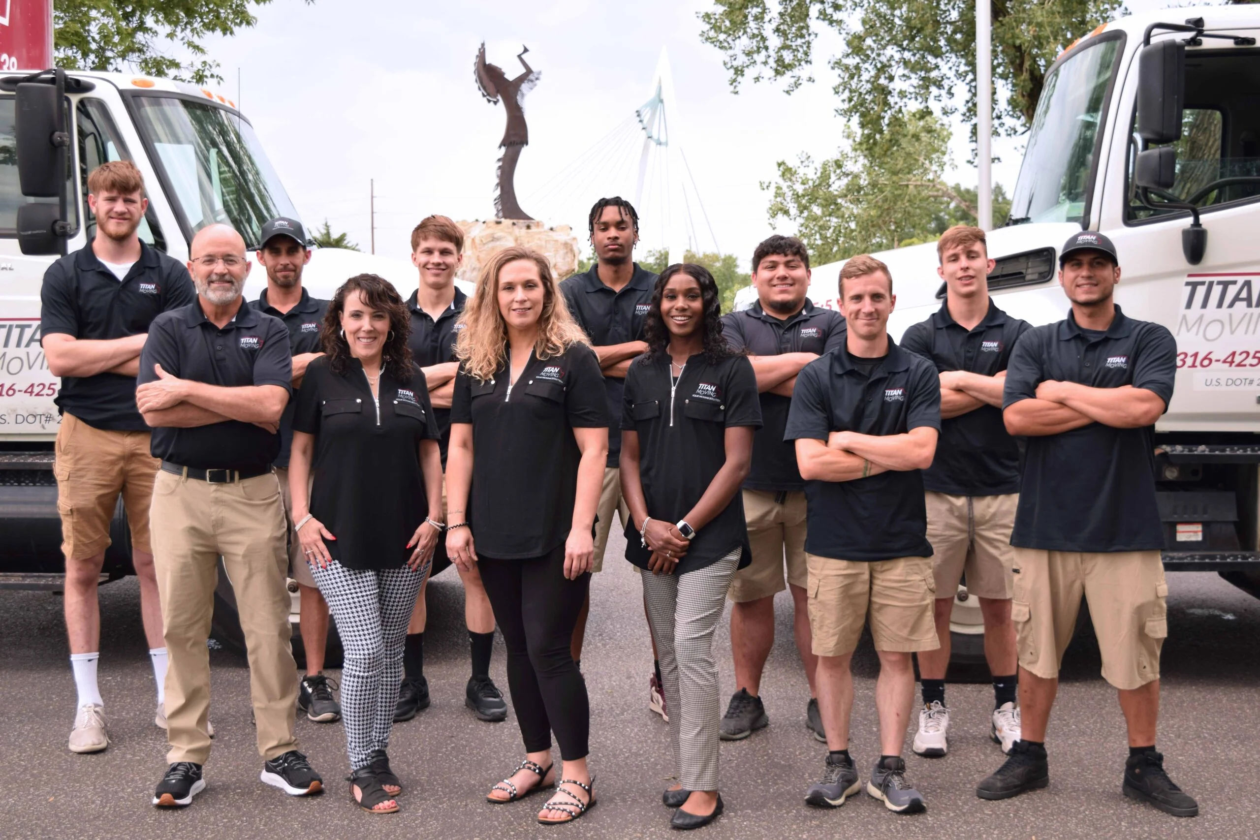 Moving Service Areas map for Titan Moving serving Wichita, Derby, Andover, and Maize KS